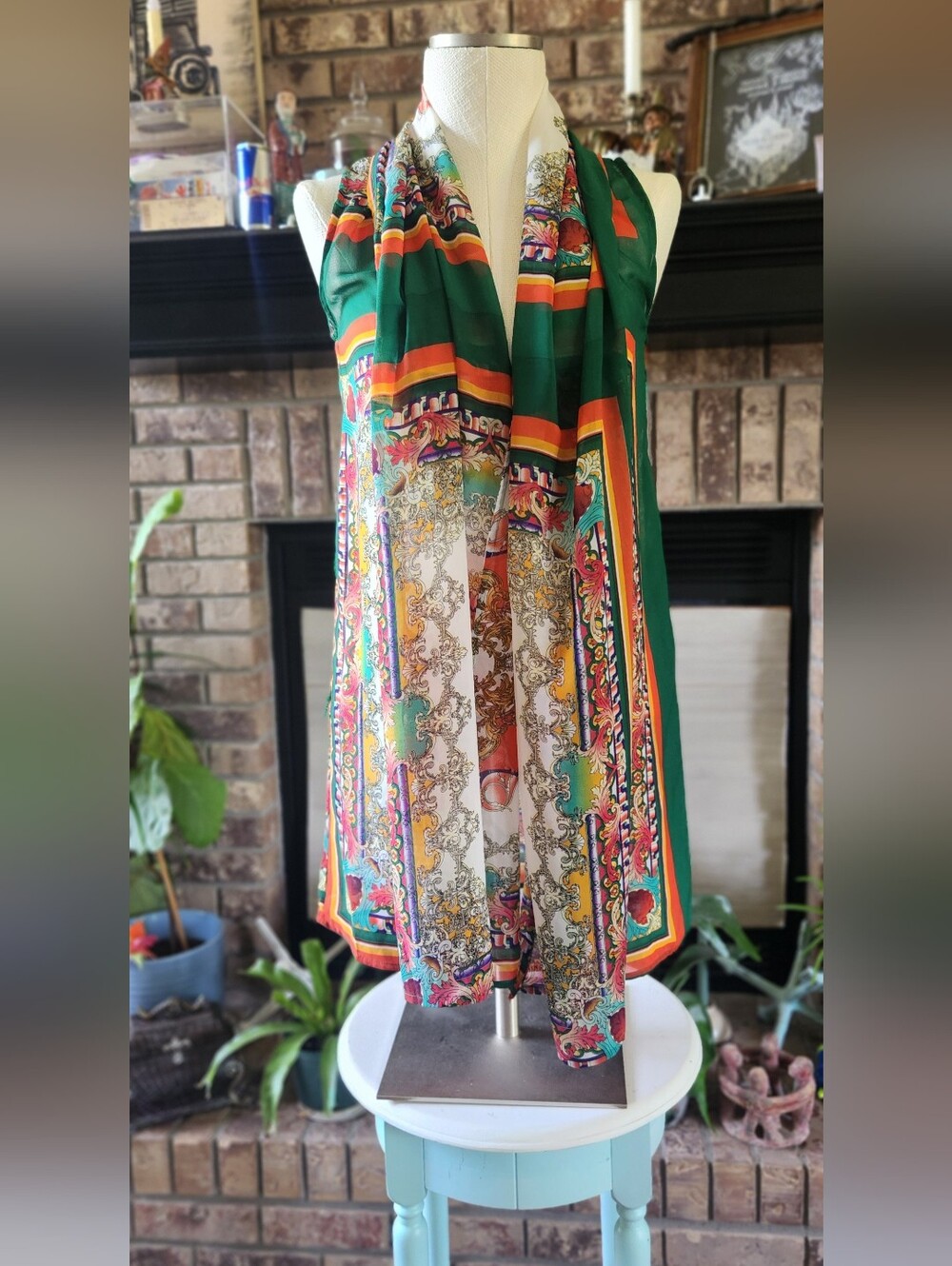 Piko 1988  Women's Green  Sheer Sleeveless Open Kimono
